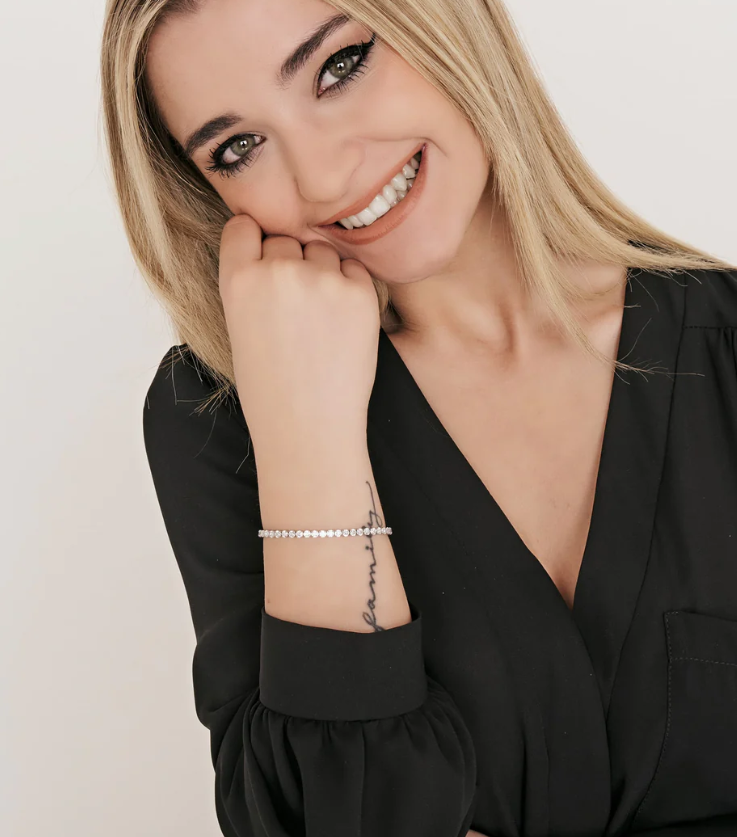 Bracciale Luca Barra Donna Acciaio Silver Zirconi Bianchi _BK2270