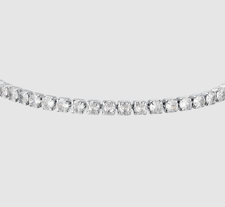 Bracciale Luca Barra Donna Acciaio Silver Zirconi Bianchi _BK2361