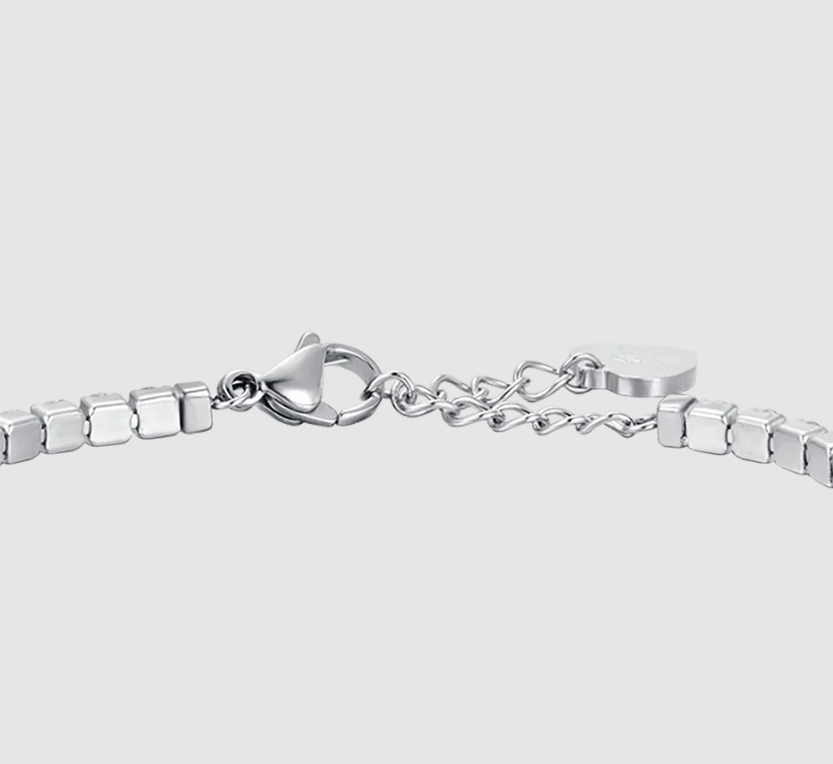 Bracciale Luca Barra Donna Acciaio Silver Zirconi Bianchi _BK2361