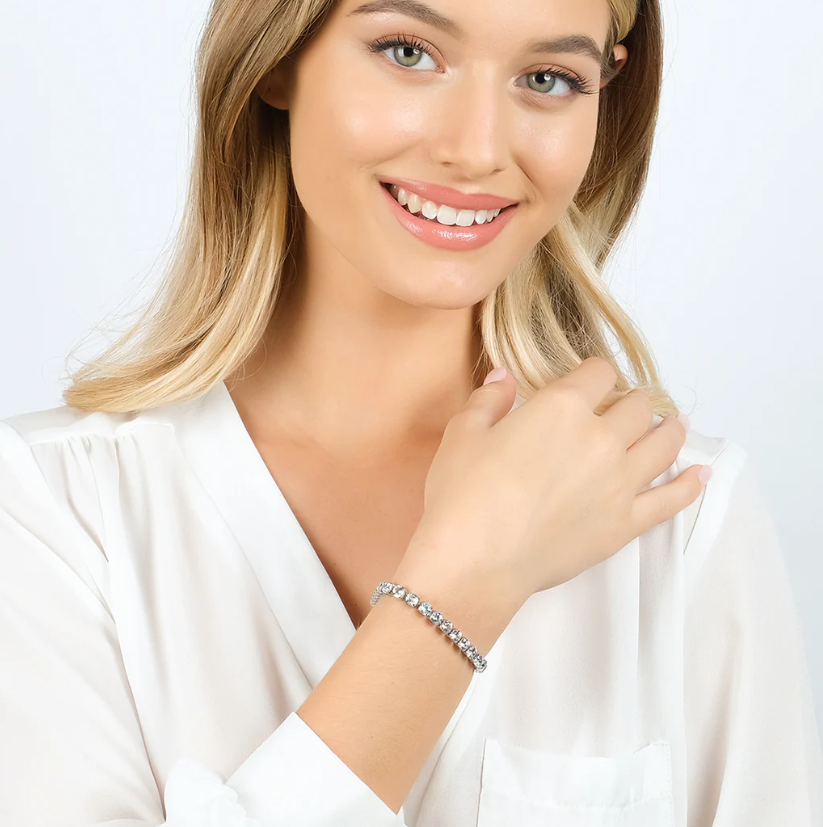 Bracciale Luca Barra Donna Acciaio Silver Zirconi Bianchi _BK2361