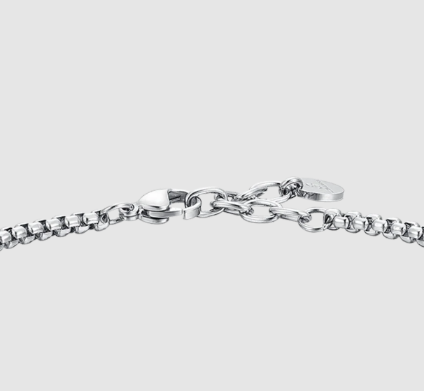 Bracciale Luca Barra Uomo Acciaio Rosa dei Venti Ceramica Nera _BA1790