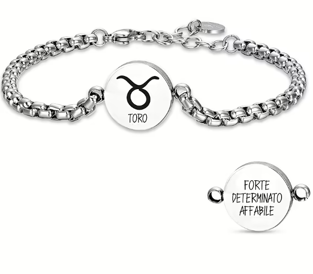 Bracciale Luca Barra Uomo Acciaio Segno Zodiacale Toro _BA1623