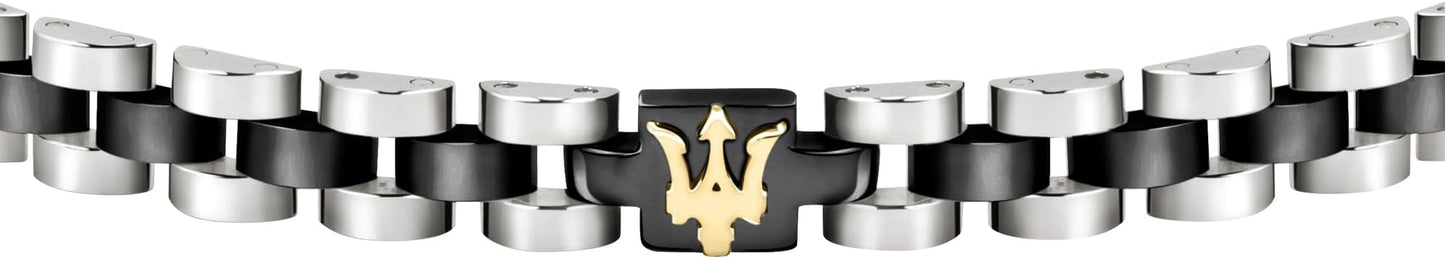 Bracciale Maserati Uomo Acciaio Ceramica Nera Logo _JM320AST08