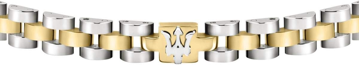 Bracciale Maserati Uomo Acciaio Logo Maglia Oro _JM320AST08