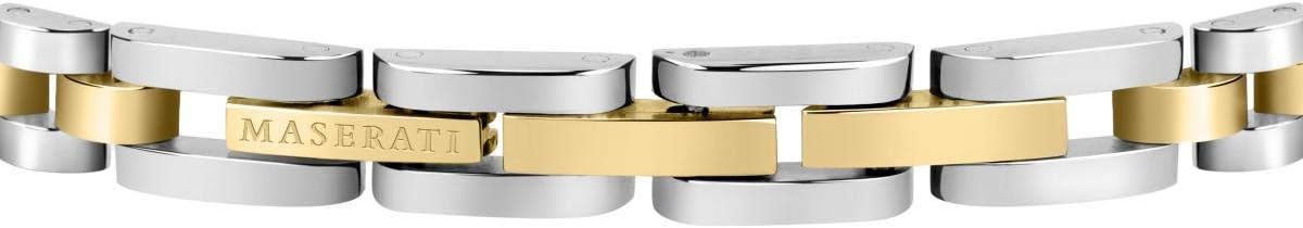 Bracciale Maserati Uomo Acciaio Logo Maglia Oro _JM320AST08