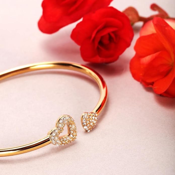 Bracciale Morellato Donna Acciaio Gold Rigido Cristalli Cuore _SAUQ02