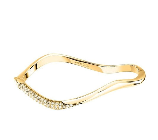 Bracciale Morellato Donna Acciaio Rigido Gold Cristalli Bianchi _SAYP07