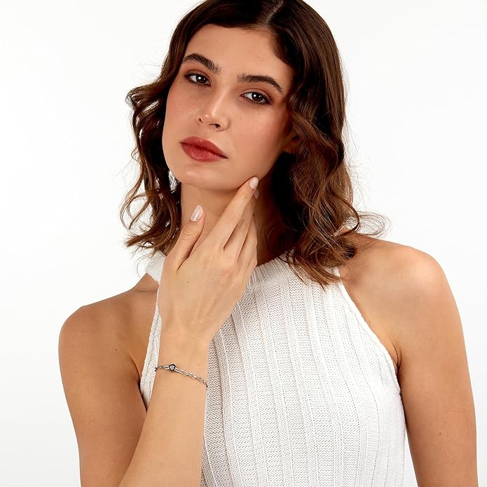 Morellato Damen-Armband, Stahl, Silber, Herzkette, Kristalltropfen _SCZ1344