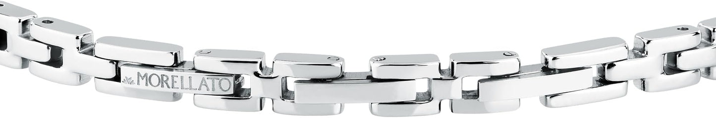 Bracciale Morellato Uomo Acciaio Collezione Motown Cristalli Bianchi _SALS89