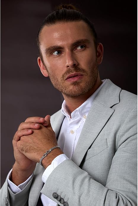 Bracciale Morellato Uomo Acciaio Collezione Motown Cristalli Bianchi _SALS89