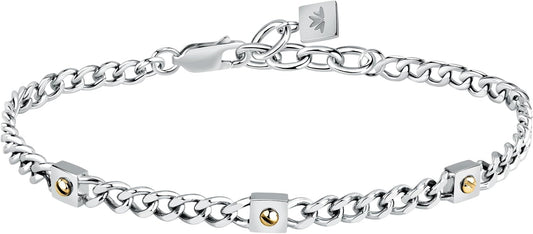 Bracciale Morellato Uomo Acciaio Elementi oro Giallo 18 Kt _SATM24