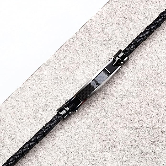 Bracciale Morellato Uomo Pelle Nera Centrale Acciaio _SQH59
