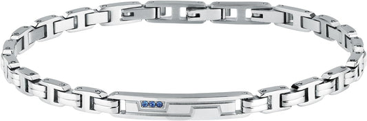 Bracciale Sector No Limits Uomo Acciaio Argentato Cristalli Blu _SAVK15