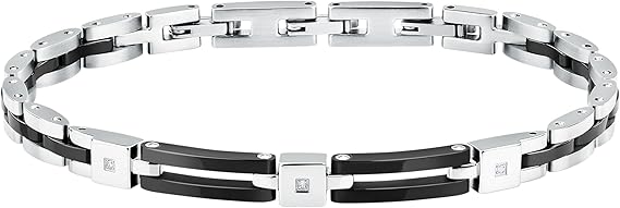 Bracciale Sector Uomo Acciaio Ceramica Nera Diamonds _SAFR44