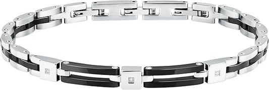 Bracciale Sector Uomo Acciaio Ceramica Nera Diamonds _SAFR44