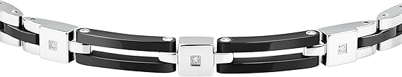 Bracciale Sector Uomo Acciaio Ceramica Nera Diamonds _SAFR44