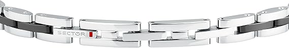 Bracciale Sector Uomo Acciaio Ceramica Nera Diamonds _SAFR44