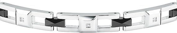 Bracciale Sector Uomo Acciaio Ceramica Nera Diamonds _SAFR45
