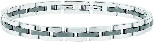 Bracciale Sector Uomo Acciaio Silver e Ceramica Nera _SAFR07