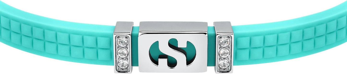Superga x Morellato Damen-Armband Silikon Logo S Stahl Kristalle Hellblau _SAXR11