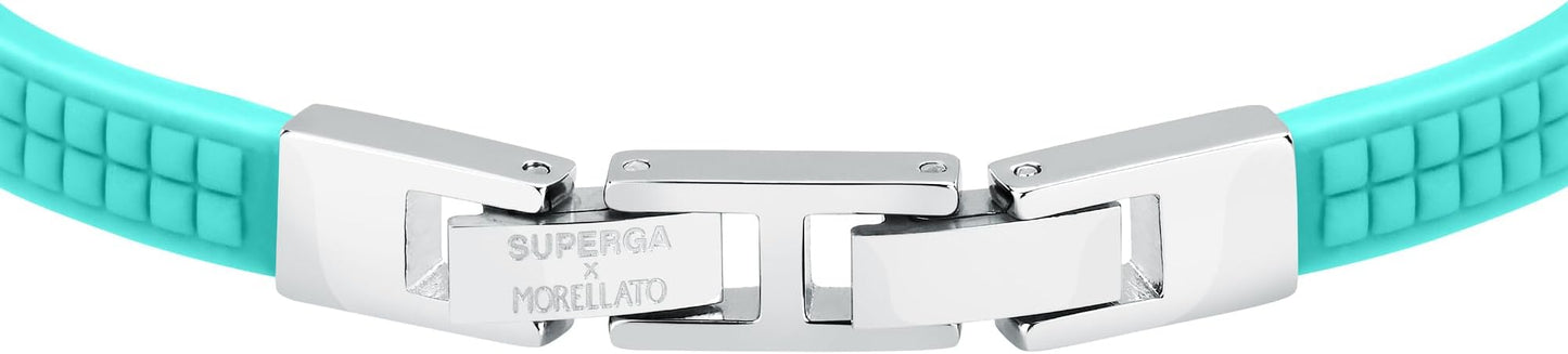 Superga x Morellato Damen-Armband Silikon Logo S Stahl Kristalle Hellblau _SAXR11