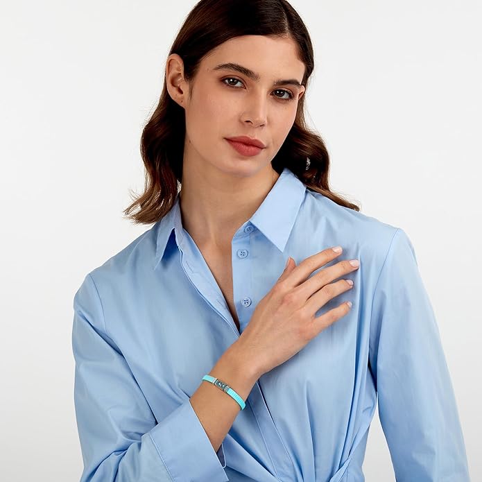 Superga x Morellato Damen-Armband Silikon Logo S Stahl Kristalle Hellblau _SAXR11