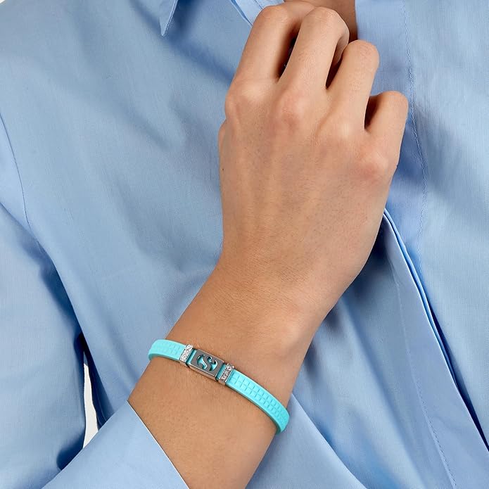 Superga x Morellato Damen-Armband Silikon Logo S Stahl Kristalle Hellblau _SAXR11