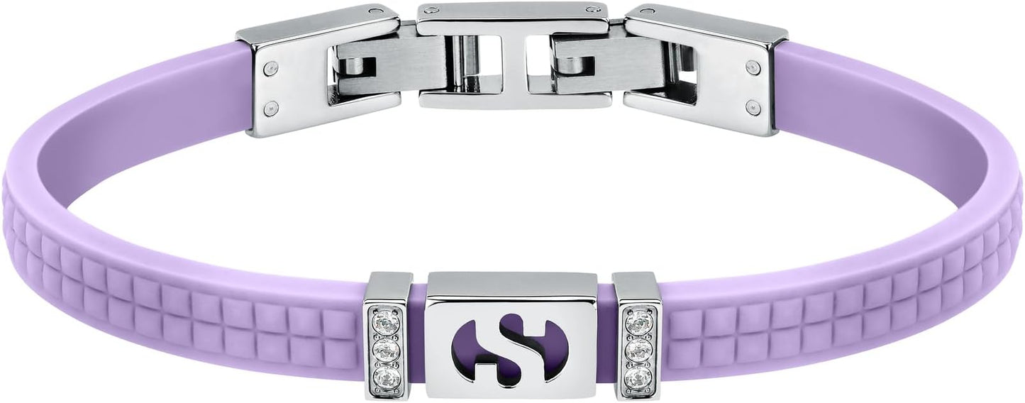 Superga x Morellato Damen-Armband Silikon Logo S Stahl Kristalle Flieder _SAXR12