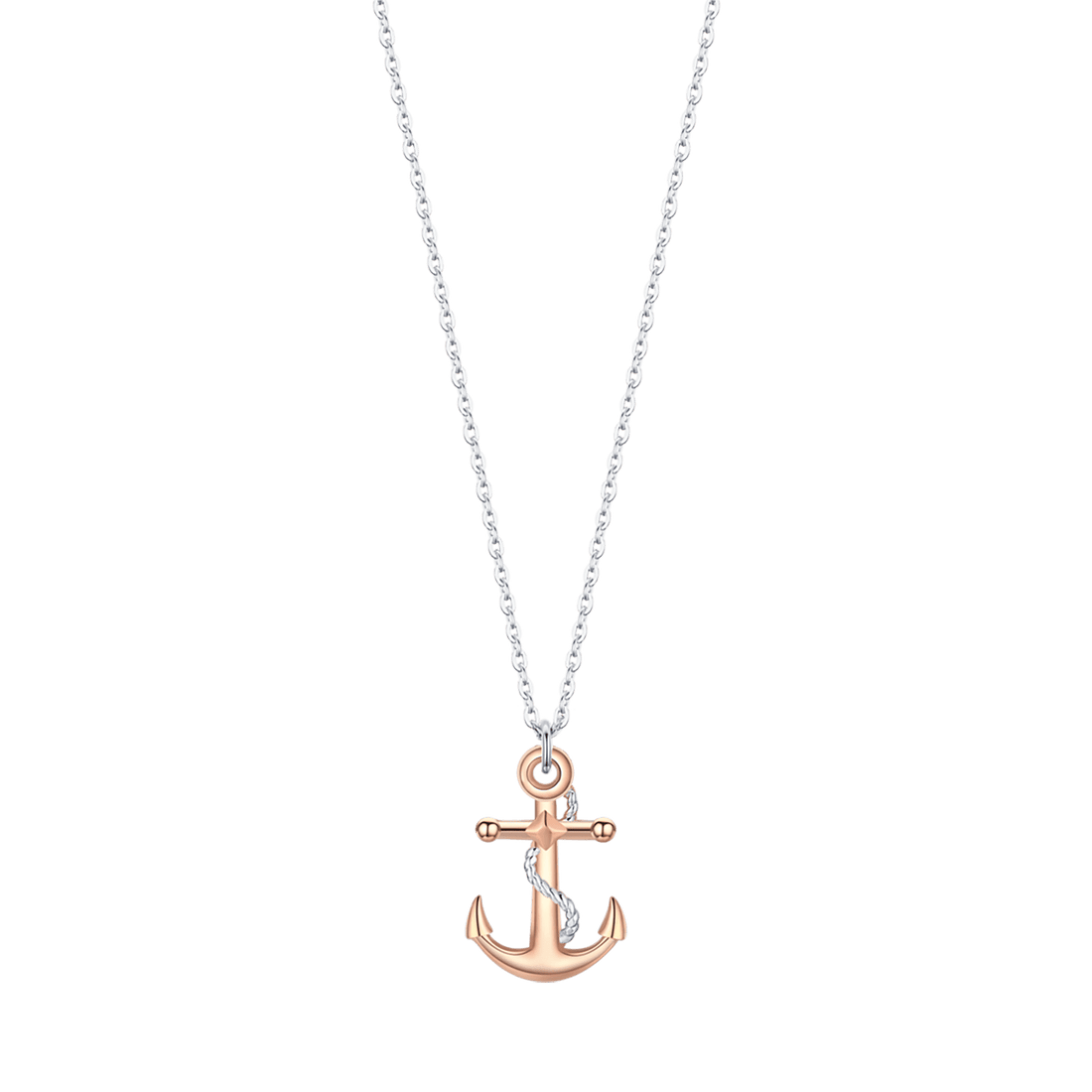 Collana Luca Barra Uomo Acciaio Pendente Ancora Rosa Gold _CA437