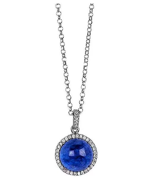 Collana Boccadamo Donna Bronzo Argento Ciondolo Cristallo Blu Zirconi _XGR490
