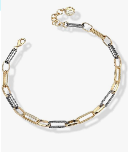 Collana Boccadamo Donna Bronzo Col. Oro Nero Catena Larga _XGR601D