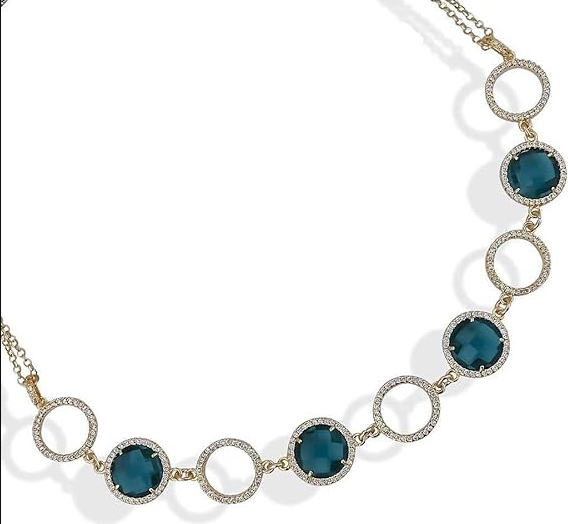 Collana Boccadamo Donna Bronzo Col. Oro Zirconi e Cristalli Medi Tiffany _XGR652D