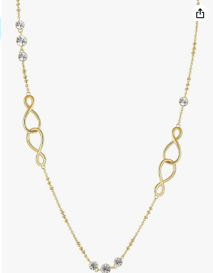 Collana Brosway Donna Acciaio Coll. RIBBON Dorata Dettaglio Infinito e Cristalli _BBN18