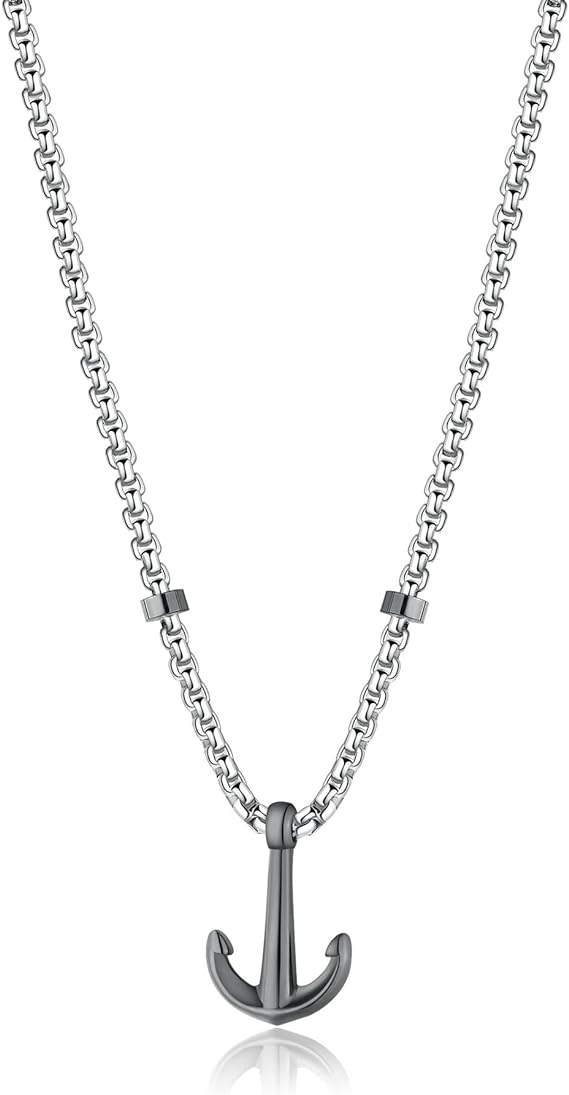 Collana Brosway Uomo Acciaio Rutenio Ancora Coll. POSEIDON _BPN02