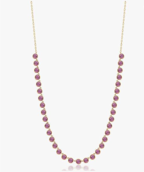 Collana Brosway Donna Acciaio Coll. Symphonia Dorata con Cristalli Color Ametista _BYM159