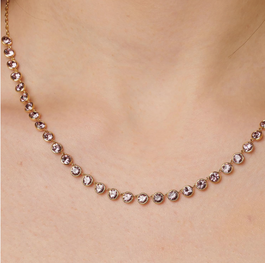 Collana Brosway Donna Acciaio Coll. Symphonia Dorata con Cristalli Color Ametista _BYM159