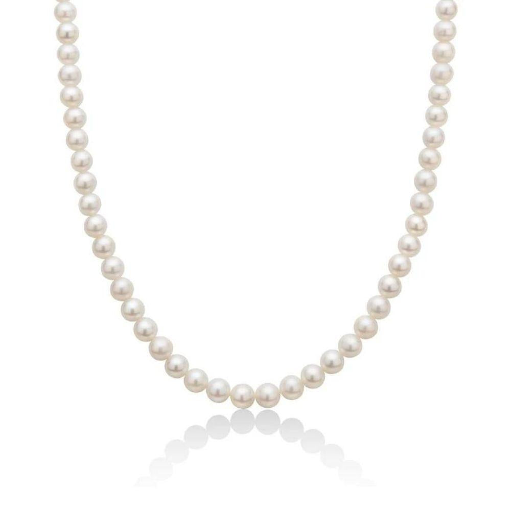 Collana Miluna Donna Oro 18kt Perle Bianche Microfusione R 6-6,5 _1MPU665