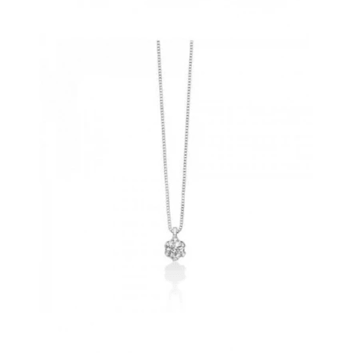 Collana Miluna Donna Oro Bianco 18kt Punto Luce Diamante Naturale Taglio Brillante 0,10KT CLD4326-010G7
