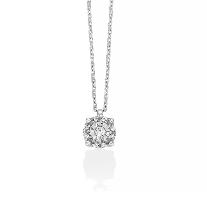 Collana Miluna Donna Oro Bianco 9 kt Punto Luce Diamanti _CLD4565X