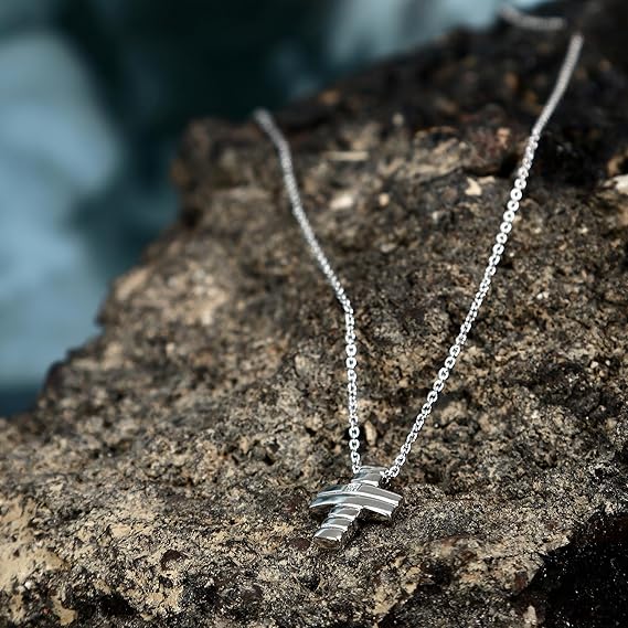 Collana Morellato Uomo Argento 925 Pendente Croce con Diamante Incastonato _SAYE01
