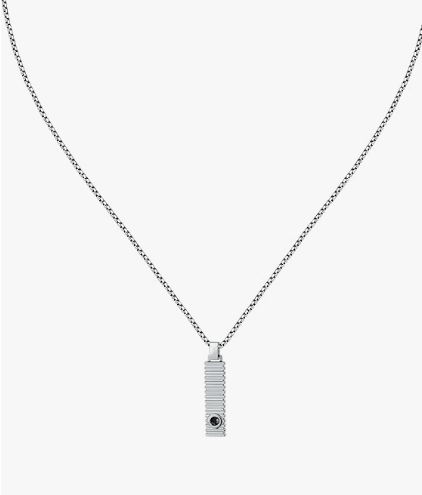 Collana Morellato Uomo Collezione Urban Acciaio Ciondolo Cristallo Nero _SABH29