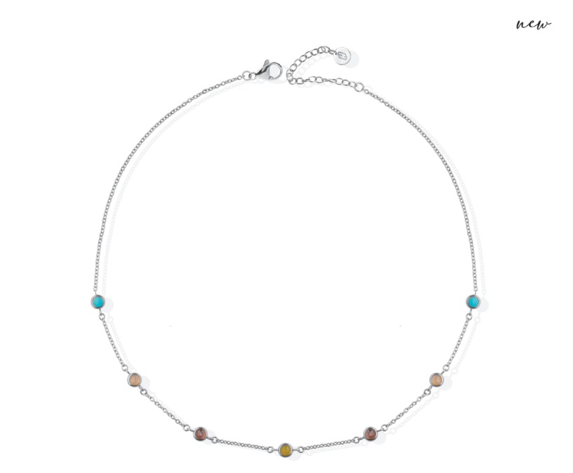 Collana Liu Jo Donna Acciaio Silver Pietre Colorate _LJ2863