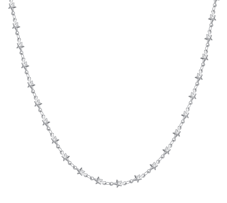 Collana Luca Barra Donna Acciaio Argentata Stelle _CK2055