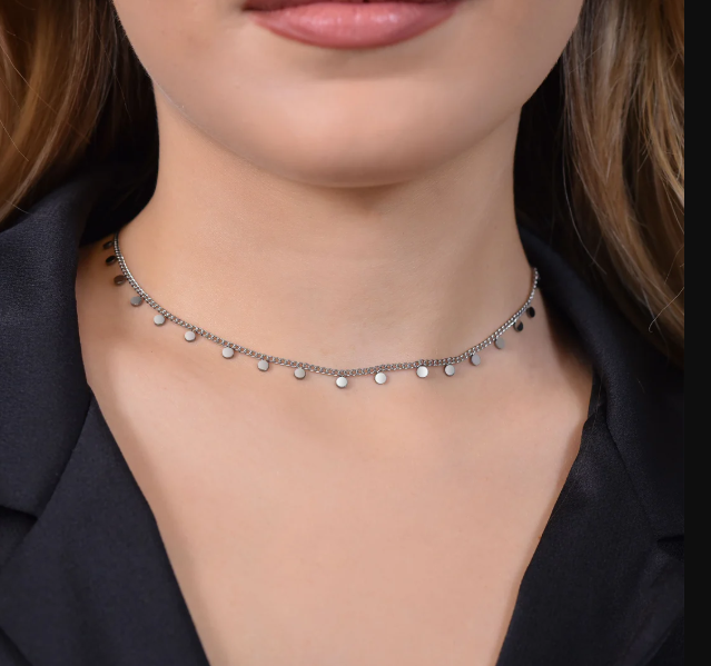 Collana Luca Barra Donna Acciaio Con Cerchietti _CK1991