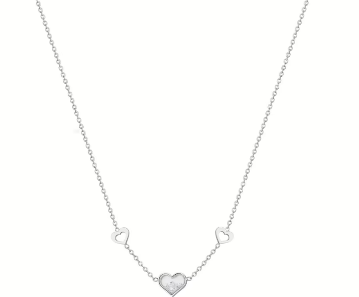 Collana Luca Barra Donna Acciaio Cuore e Zirconi _CK2059