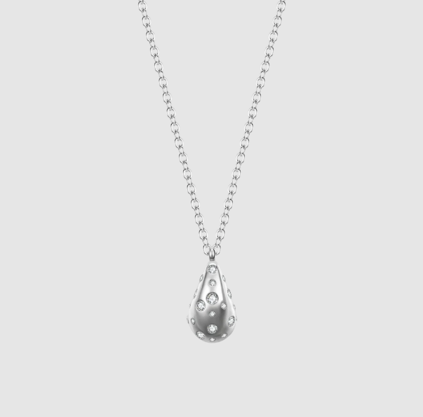 Collana Luca Barra Donna Acciaio Pendente Goccia con Cristalli Bianchi Small_CK2097