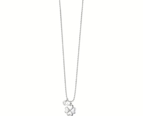 Collana Luca Barra Donna Acciaio Quadrifoglio e Zircone Bianco _CK2056