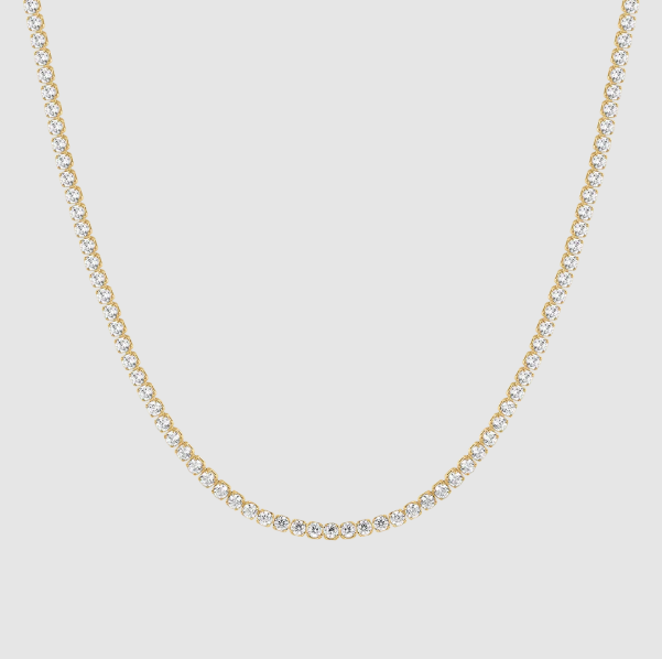 Collana Luca Barra Donna Acciaio Tennis Oro Zirconi Bianchi _CK2207