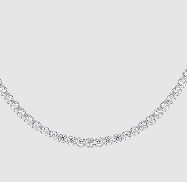 Collana Luca Barra Donna Acciaio Zirconi Bianchi _CK2206