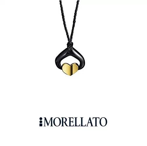 Collana Morellato Donna Ciondolo in Onice Nero Cuore in Oro Giallo 9 kt _HBN02